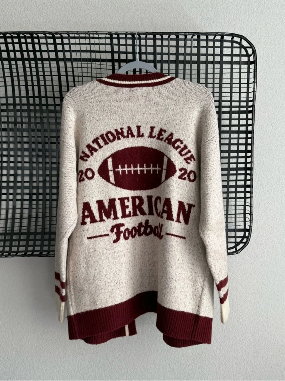 Anthropologie Flat White Game Day Cardigan Sweater - Picture 7 of 8